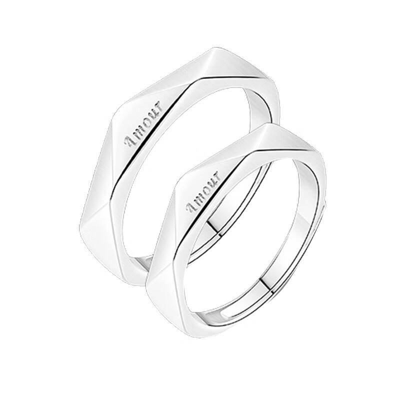 桑玛 韩版纯银情侣戒指