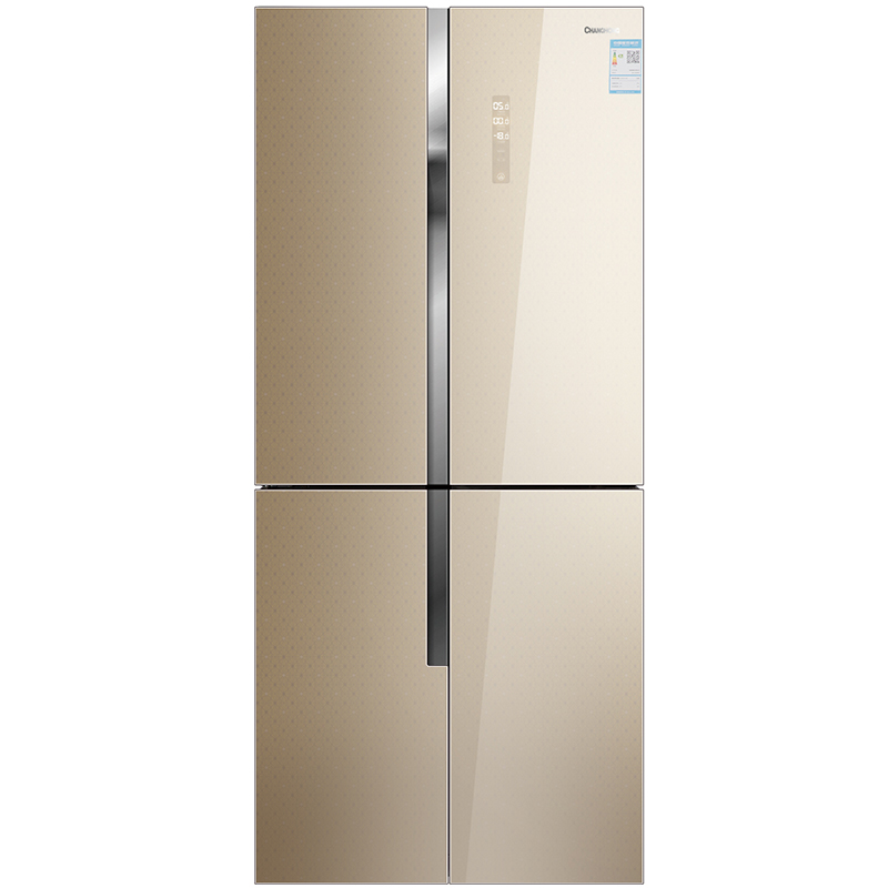 长虹 金色玻璃十字对开门冰箱