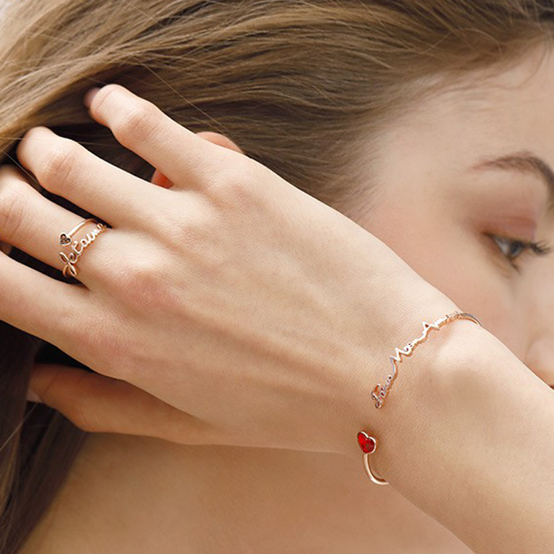 AGATHA 法文爱心手链