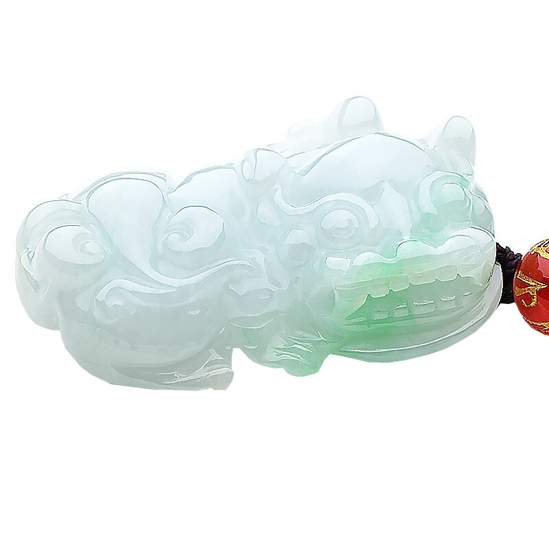 可玉可求 冰底飘阳绿翡翠吊坠