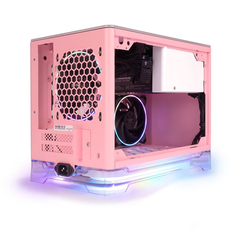 迎广粉色迷你电脑机箱，像搭配粉色游戏房女生礼物