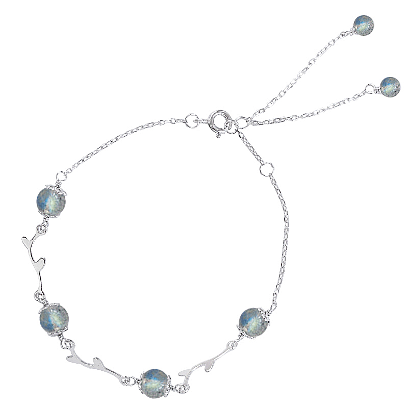 YYEU 森系月光石银质手链