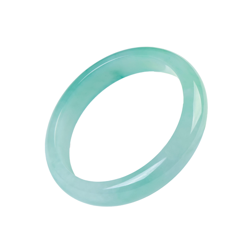 碧玉尊 水润浅绿冰种翡翠手镯