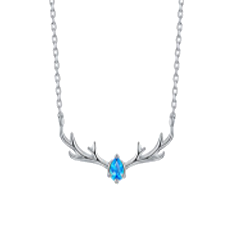 卡蒂罗 蓝锆鹿角项链