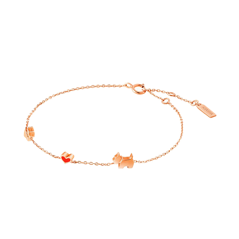 瑷嘉莎 爱心小狗手链