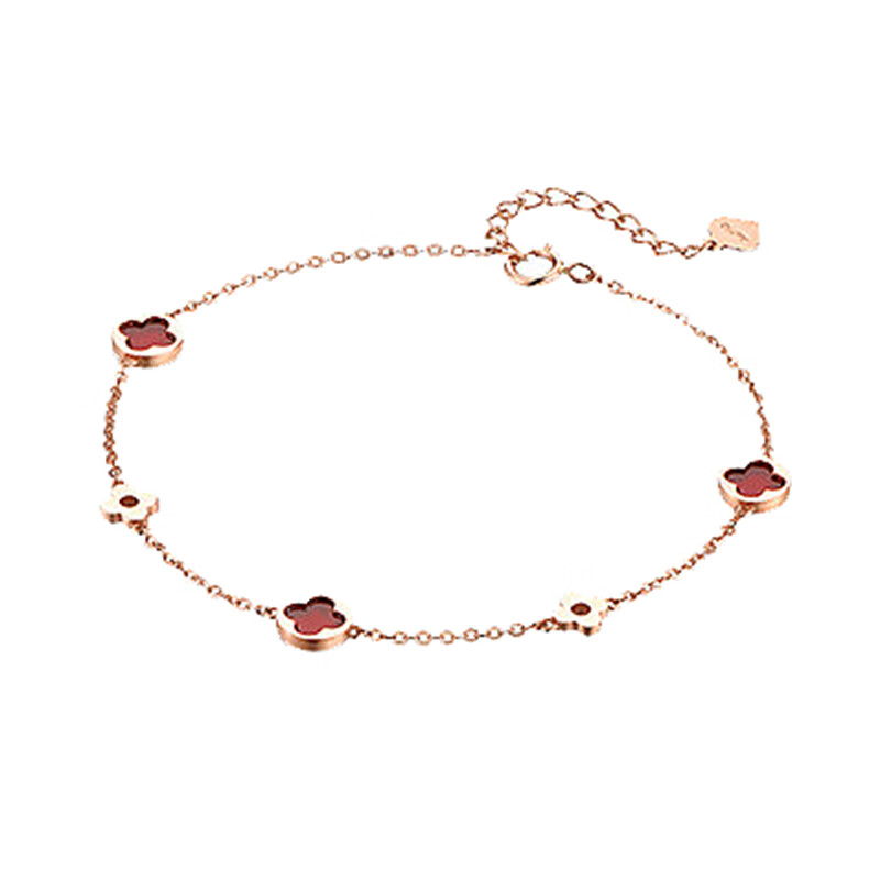 爱的约定 红色四叶草情侣手链