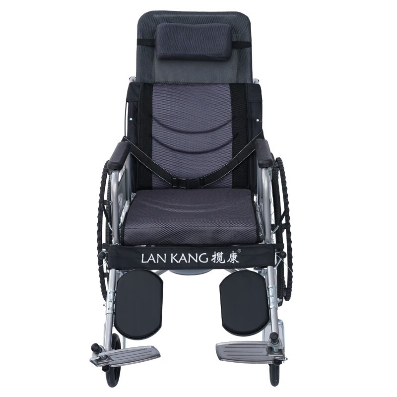 揽康 高靠背全躺轮椅