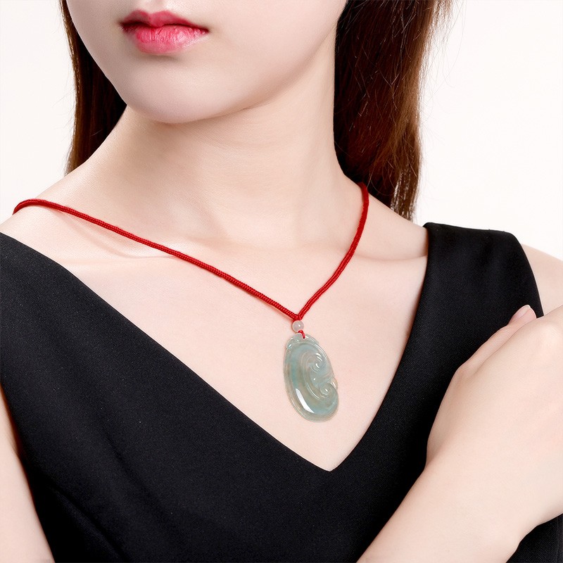 周六福 如意冰糯种翡翠吊坠