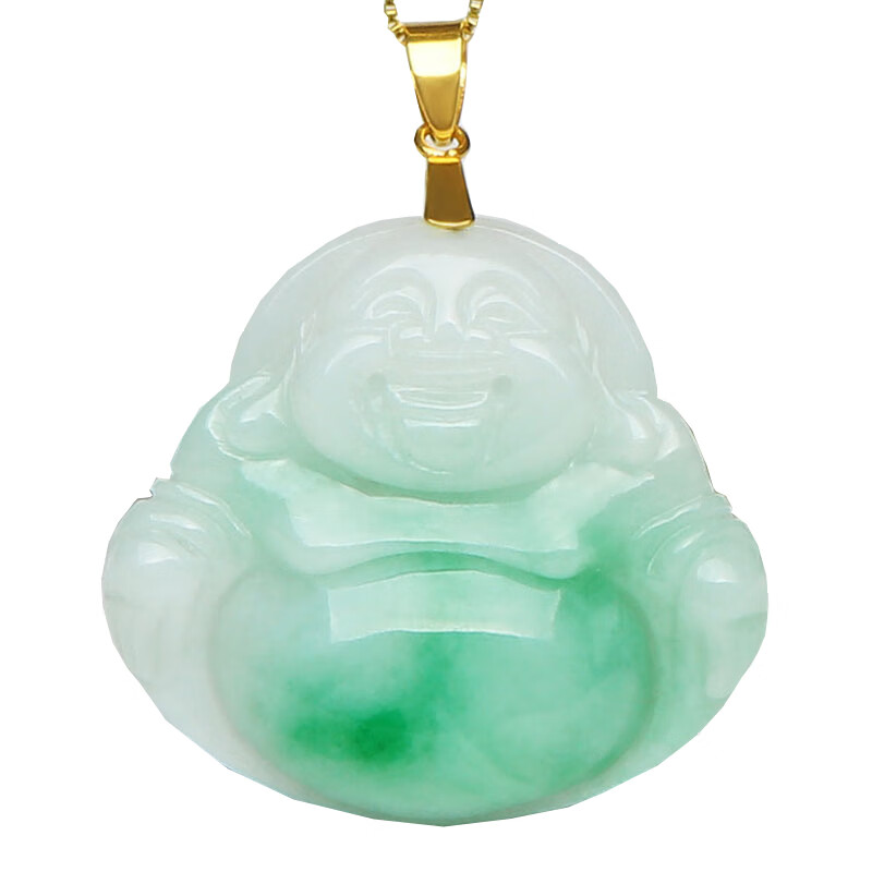 王翠玉器 18k金扣玉佛吊坠