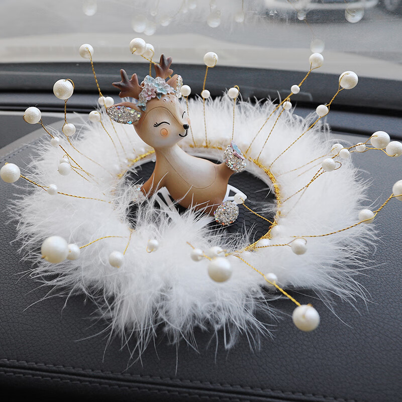 自由牛 镶钻优雅鹿车载摆件