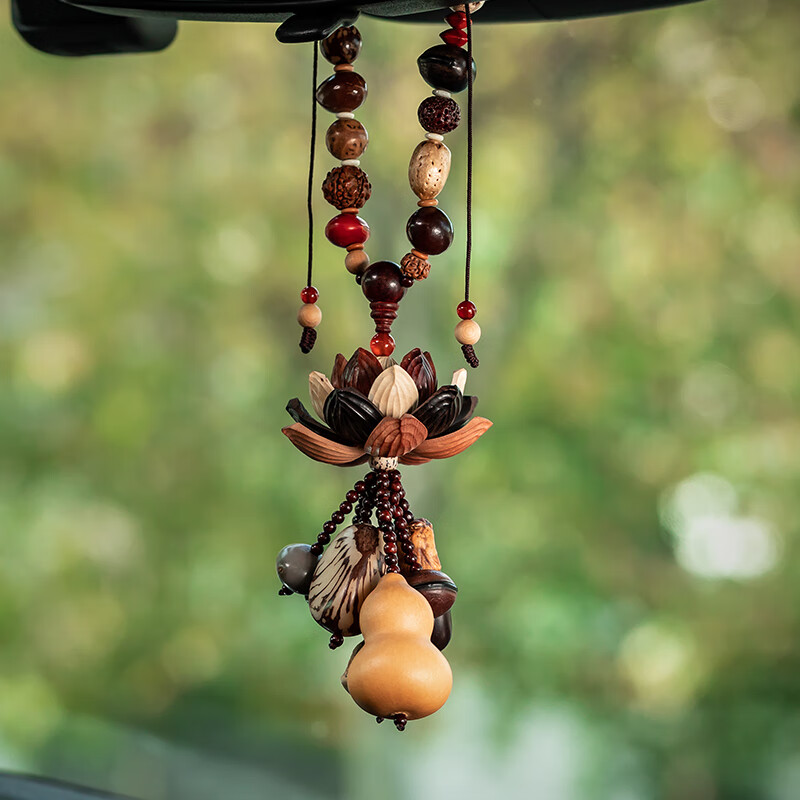 朴房菩提籽莲花车挂件