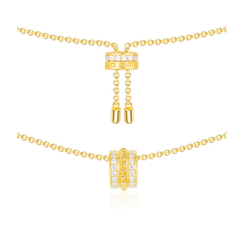 APM简约通勤金黄色小蛮腰项链