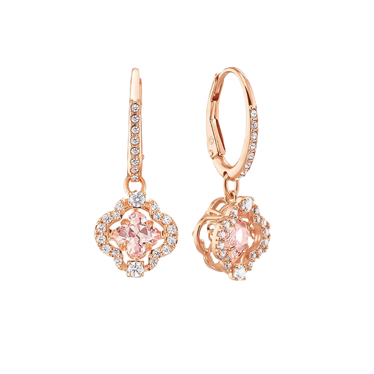 施华洛世奇 玫瑰金色耳饰