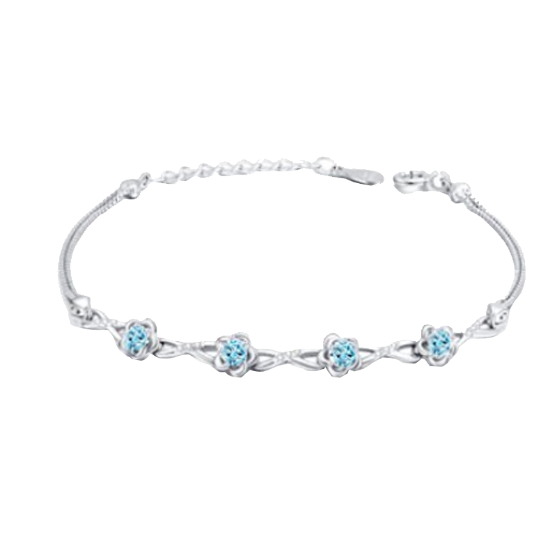 卡蒂罗 玫瑰花蓝锆石手链