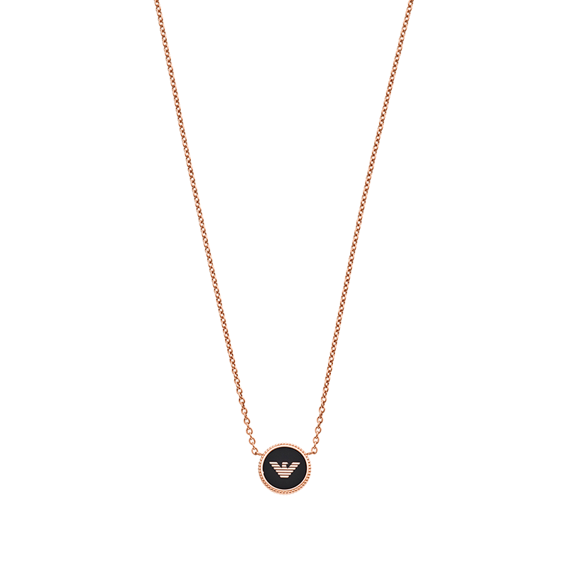 阿玛尼 玫瑰金鹰标 项链