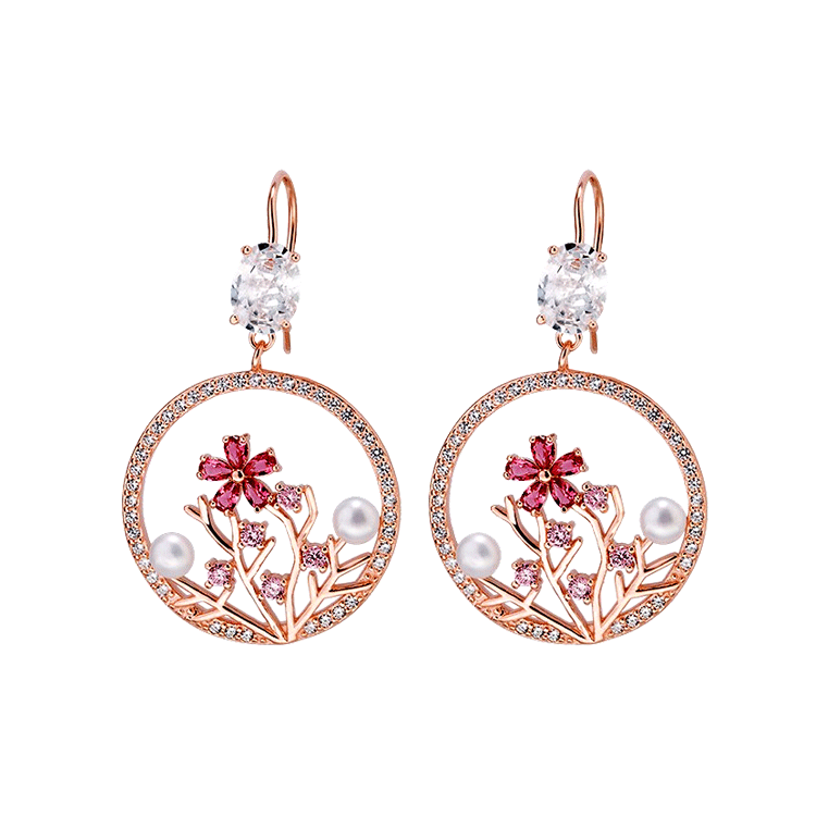 Eternelle 玫瑰金耳饰