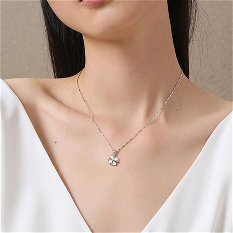 卡蒂罗 银四叶草项链