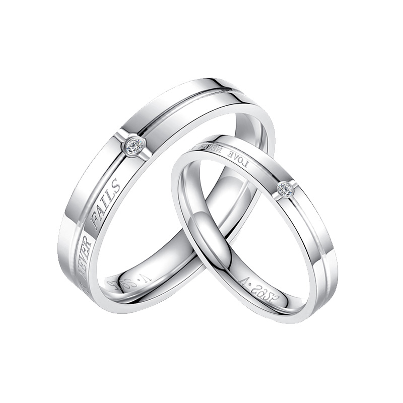 vana 纯银简约情侣戒指