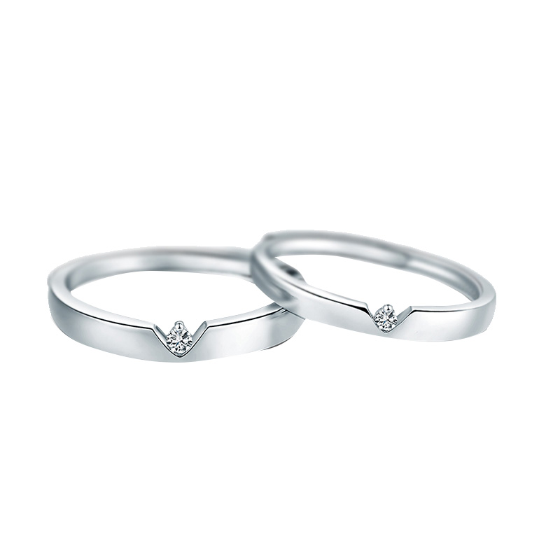 本美 爱上心头情侣银戒指