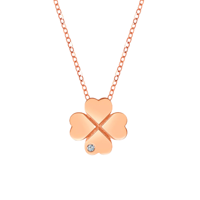 沫兰 甜美四叶草项链