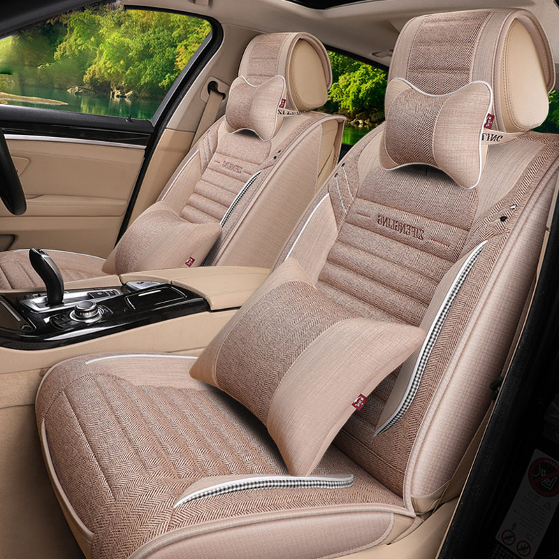 紫风铃 仿亚麻通用汽车坐垫套