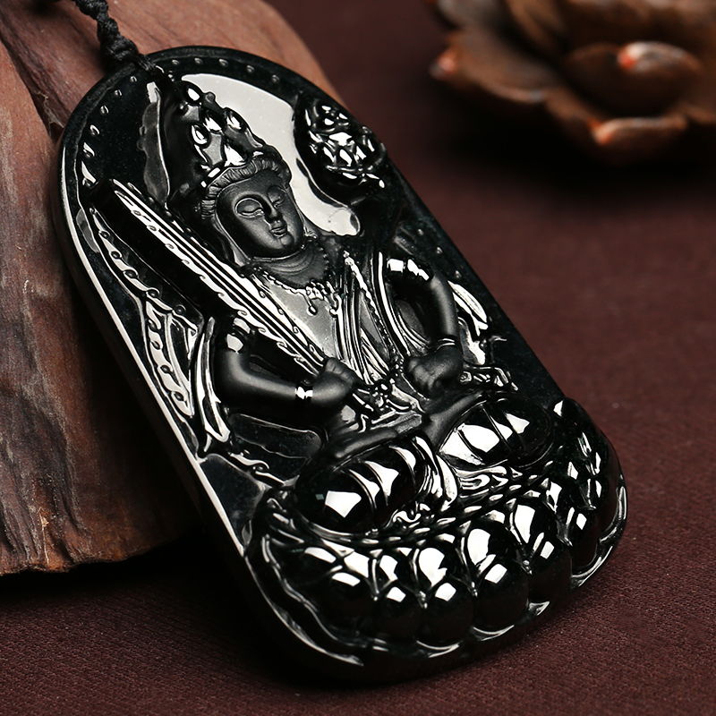 祥祯福 墨翠翡翠吊坠