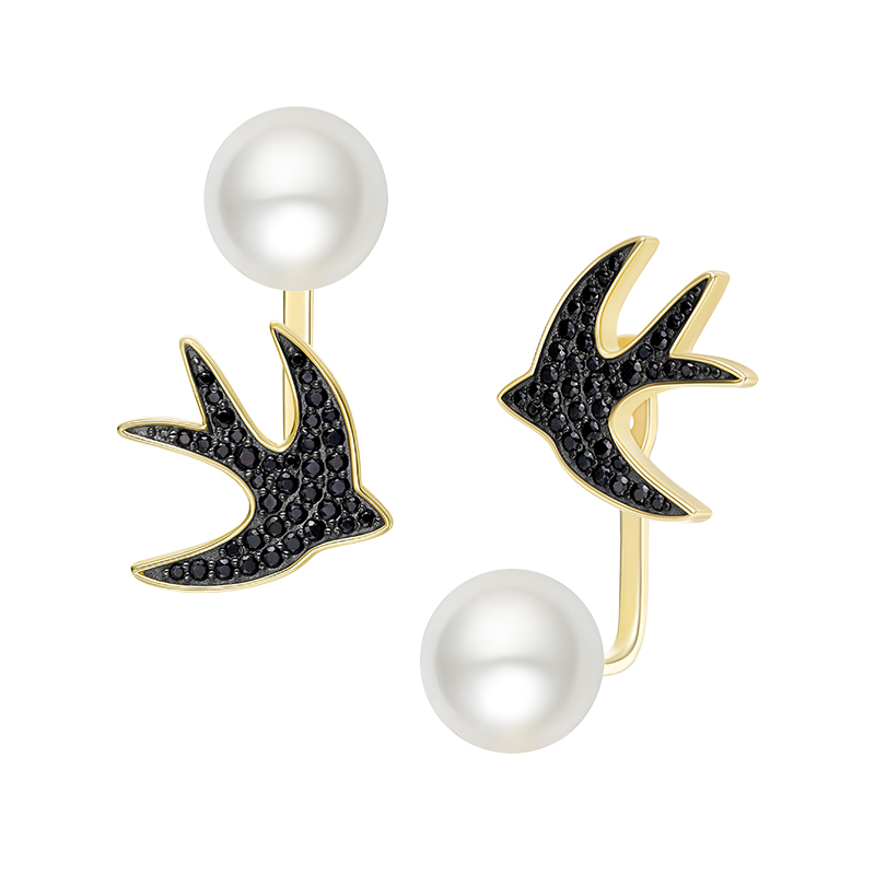 何方珠宝 燕子耳饰