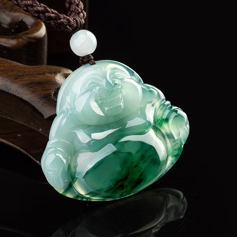 碧玉尊 浅绿飘花 翡翠吊坠