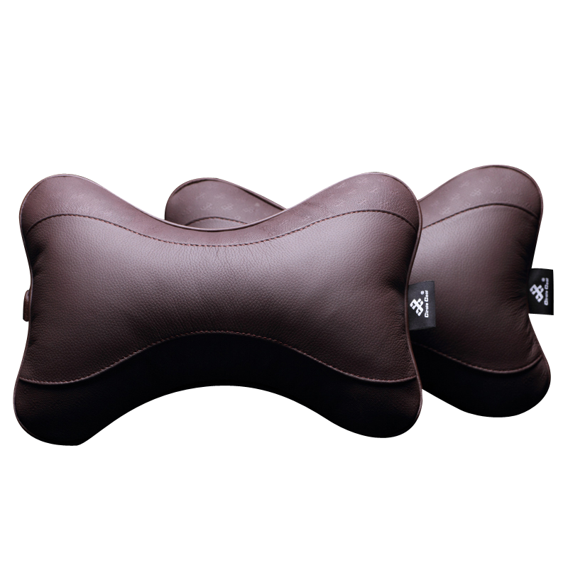 搜酷牛皮护颈汽车头枕腰靠