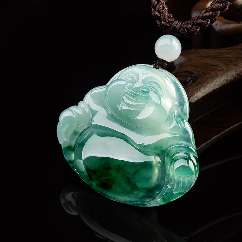 碧玉尊 浅绿飘花 翡翠吊坠