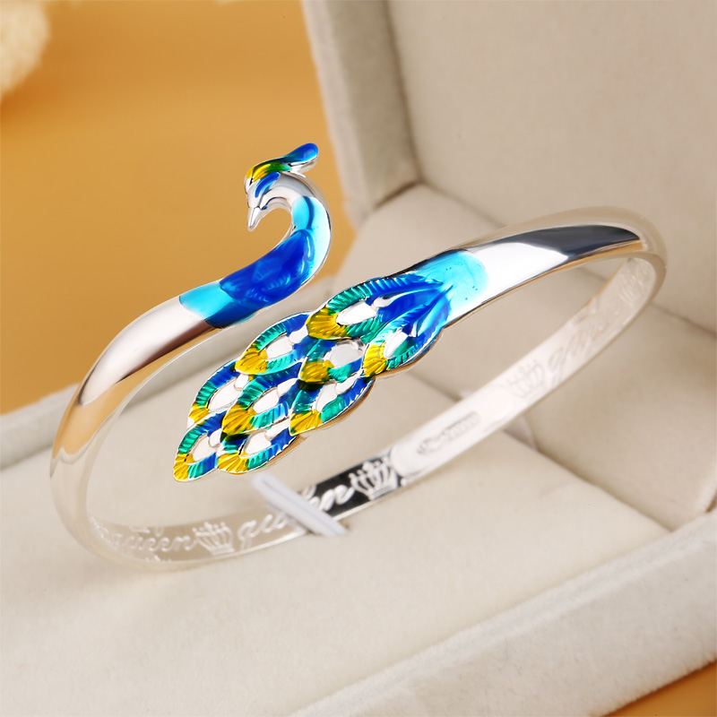 佳人饰界 景泰蓝孔雀手链