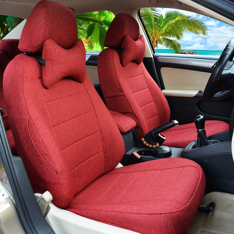 韩一 麻棉布料 汽车坐垫