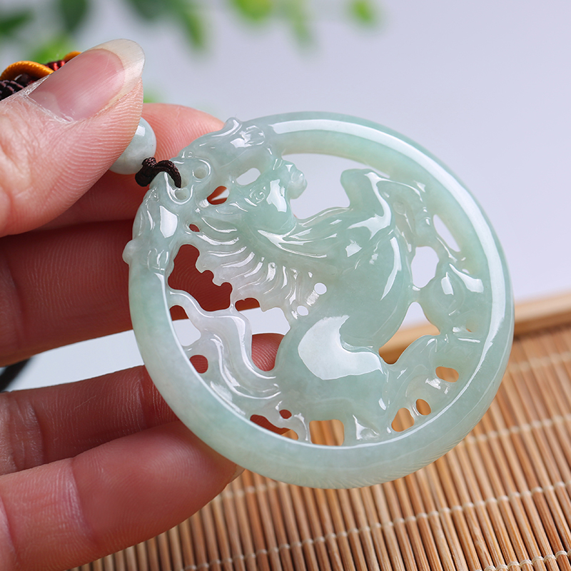 玉友 生肖马到功成翡翠吊坠