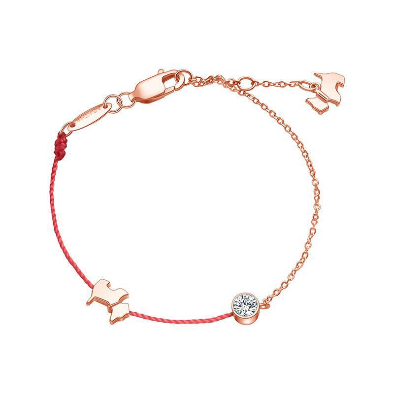 瑷嘉莎 红绳带钻手链