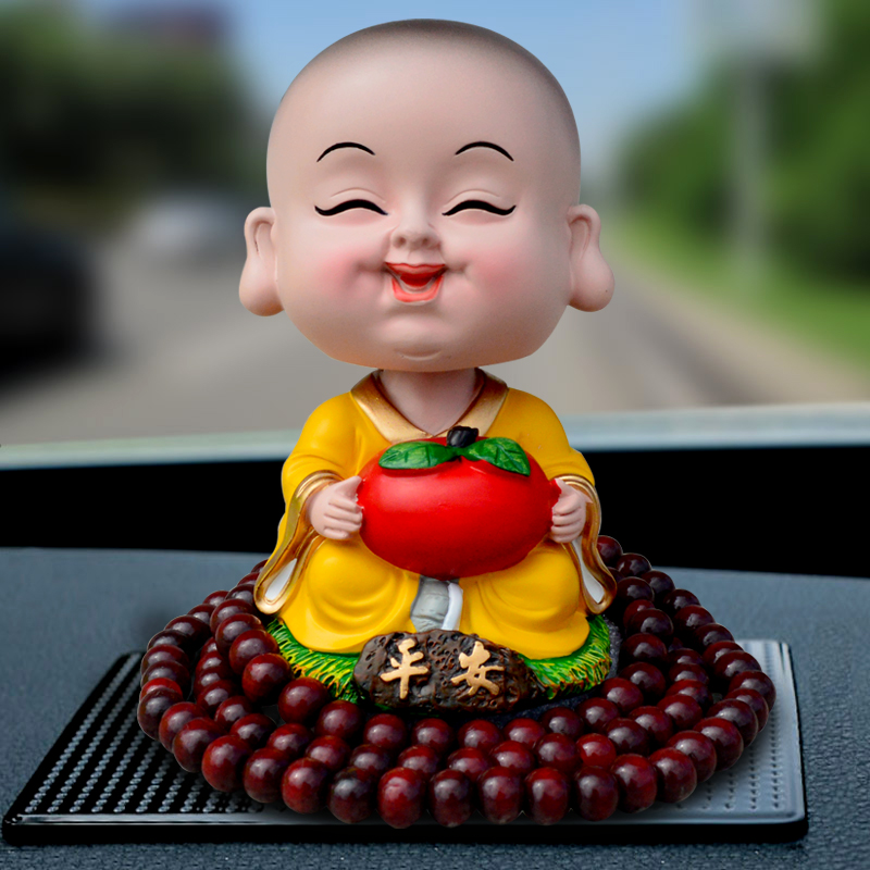 璐艺恺 小和尚摇头弥勒佛像挂件
