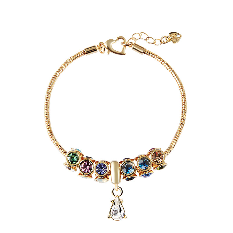 MW滚动彩钻水滴形吊坠手链