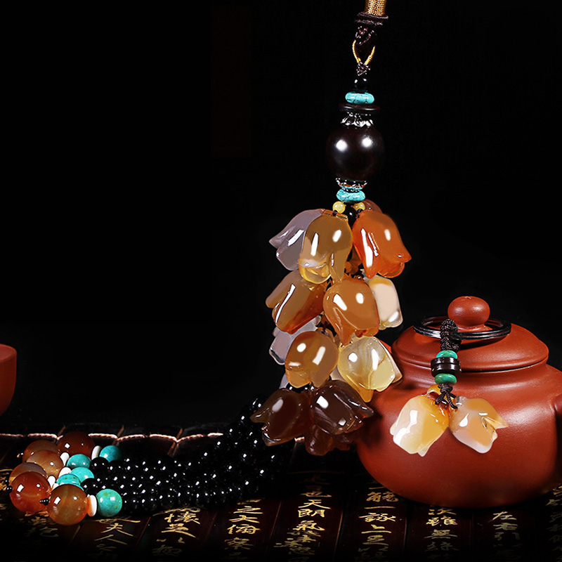 车之倩 玉髓莲花 挂饰