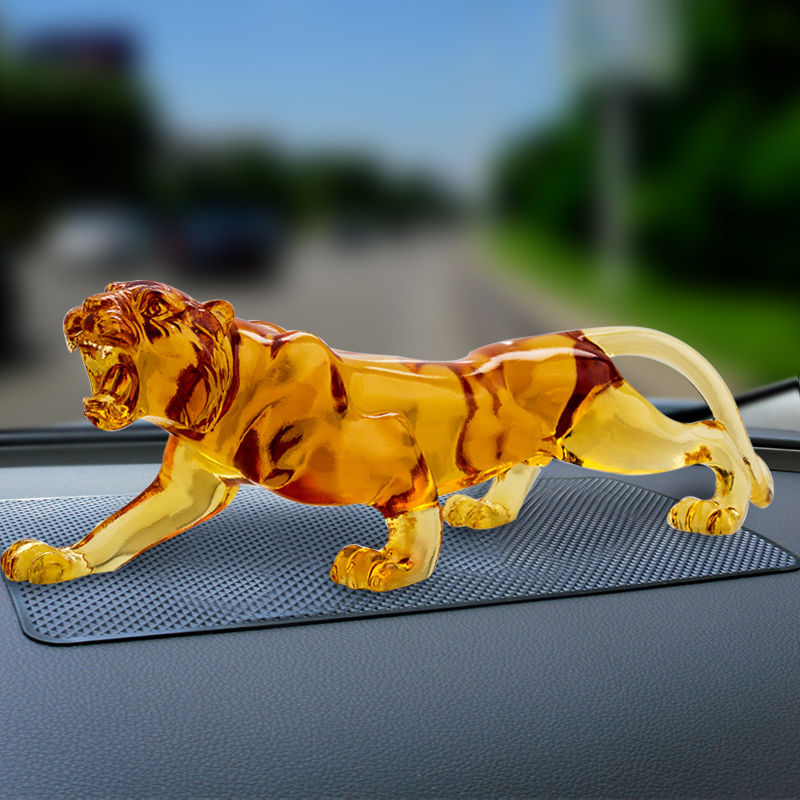 璐艺恺 琉璃琥珀色老虎汽车摆件