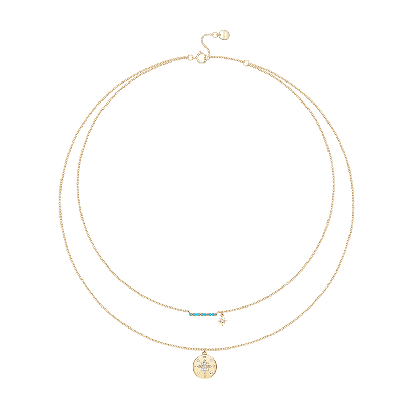 何方珠宝 简约罗盘项链