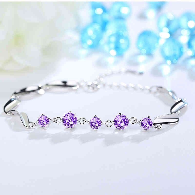 豪至尊 银质人工锆石手链