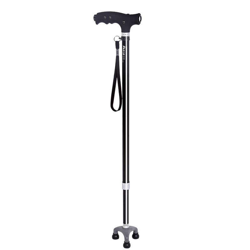 善行者 老人三脚带灯手杖