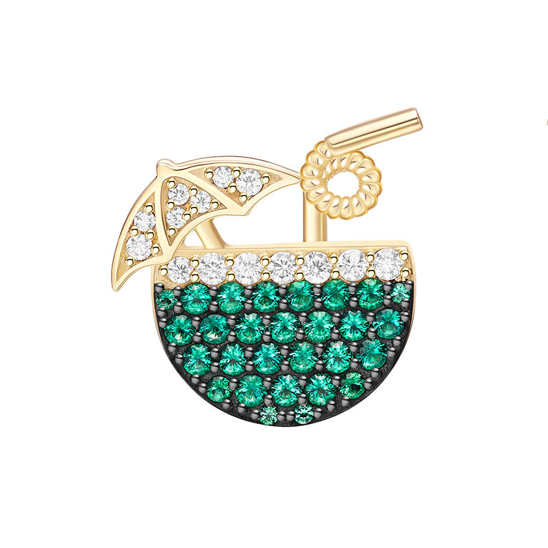 何方珠宝绿色椰子特饮耳钉