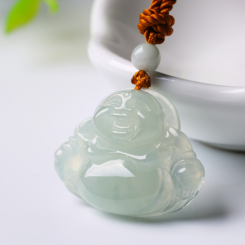 净心石 大肚弥勒佛翡翠吊坠