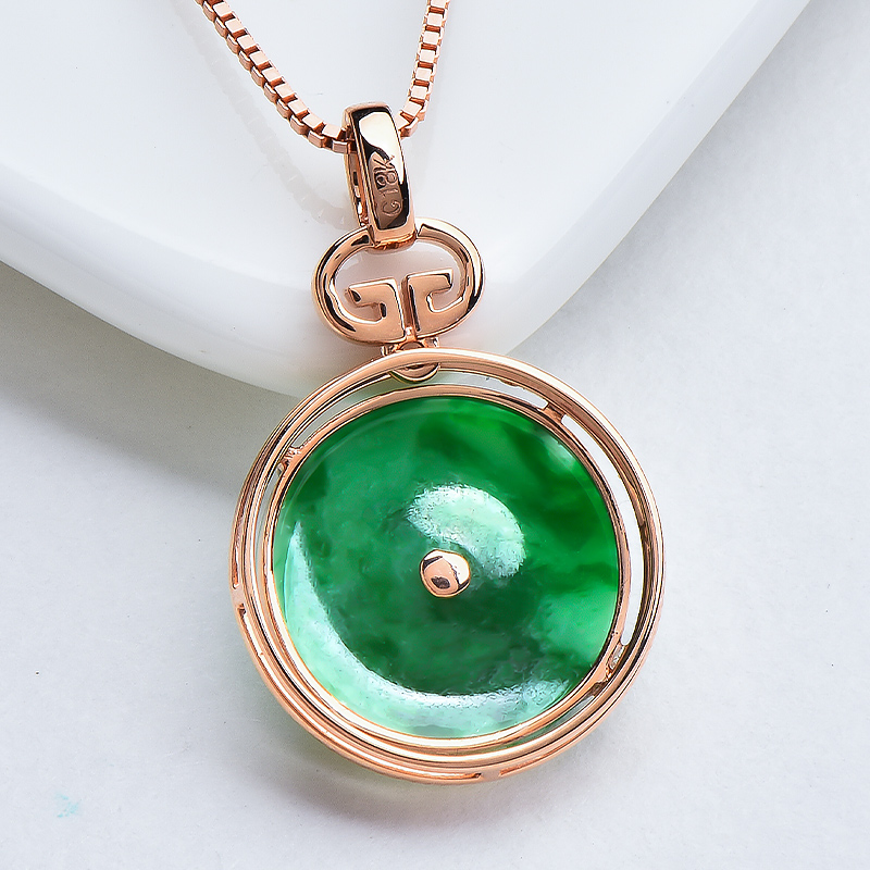 玉萌色 平安扣翡翠吊坠