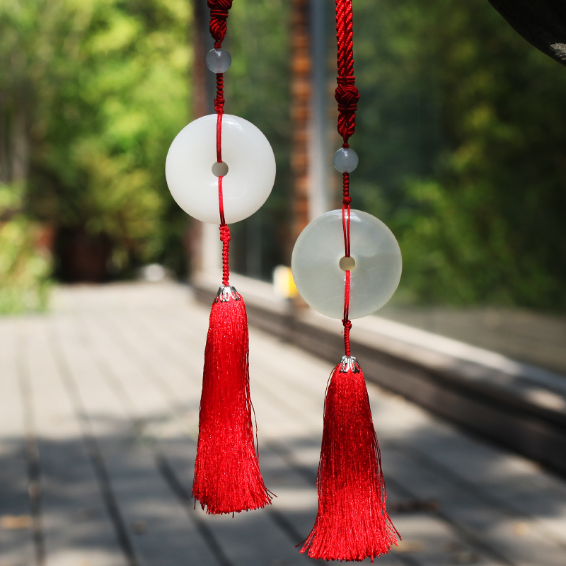 天下玉家 玉石平安扣 汽车挂件