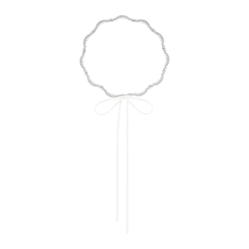 何方珠宝 蝶结蕾丝项链