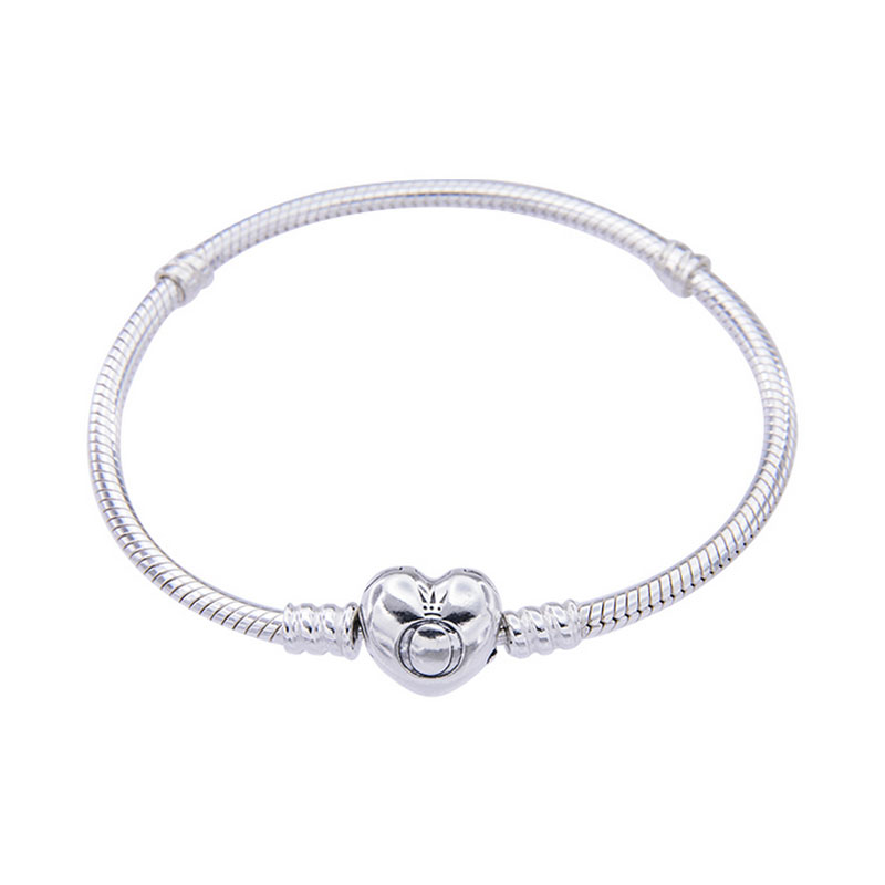 潘多拉 爱心扣蛇骨手链