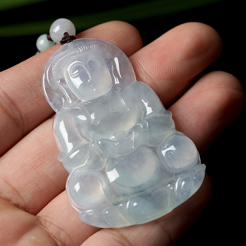 曼丽翠 冰种观音翡翠吊坠