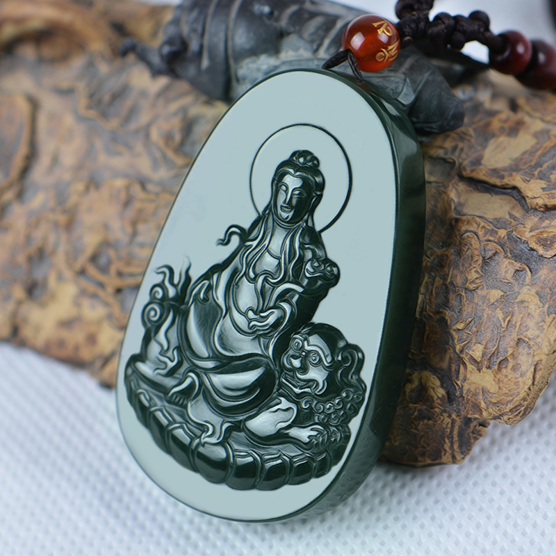 玉赐平安 青玉翡翠吊坠