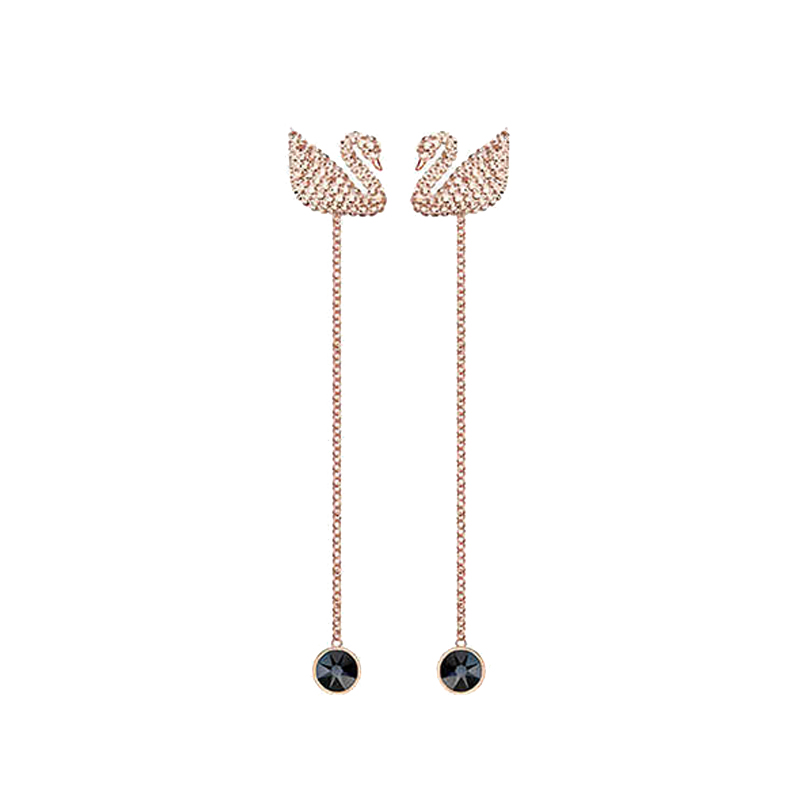 施华洛世奇 粉色天鹅耳饰